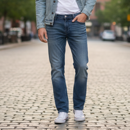 Denim Dark Blue Jeans Regular Fit Classic