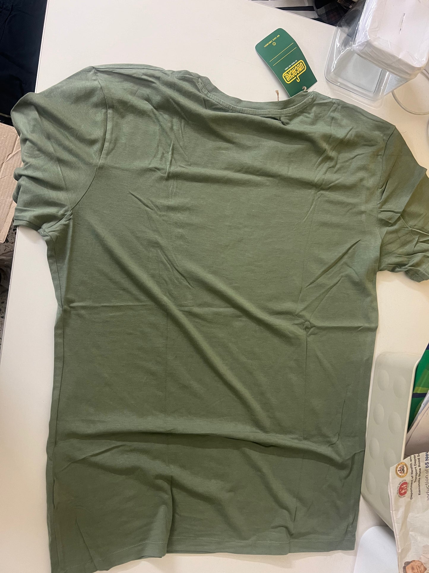 Forest Green Garment-Dyed Casual T Shirt
