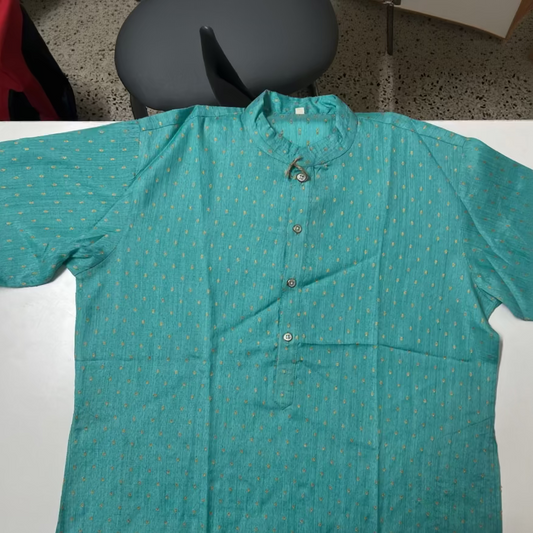 Cyan Long Sleeve Kurtha Traditional Wear