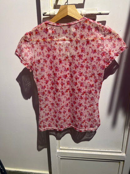 Manties Pink longsleeve top with flower design