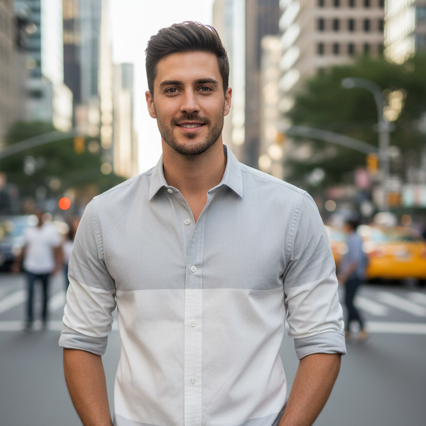 The Modern Grey & White Color Block Shirt