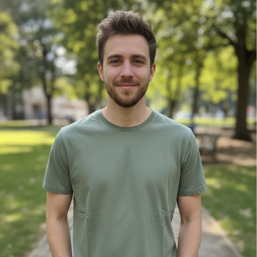 Forest Green Garment-Dyed Casual T Shirt