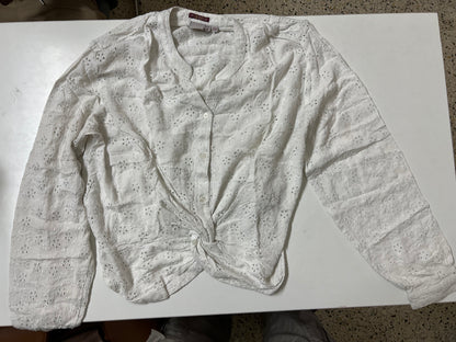 LOV by Westside White Cut-Out Detailed Top With Camisole