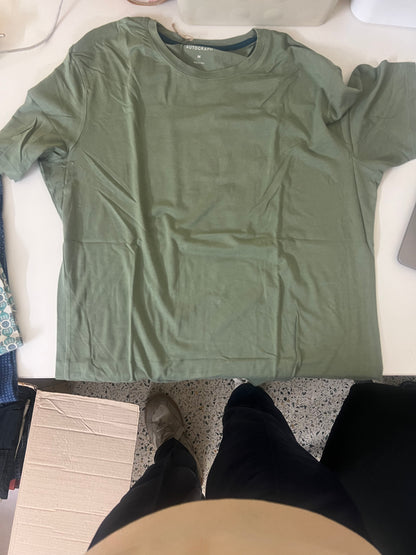 Forest Green Garment-Dyed Casual T Shirt
