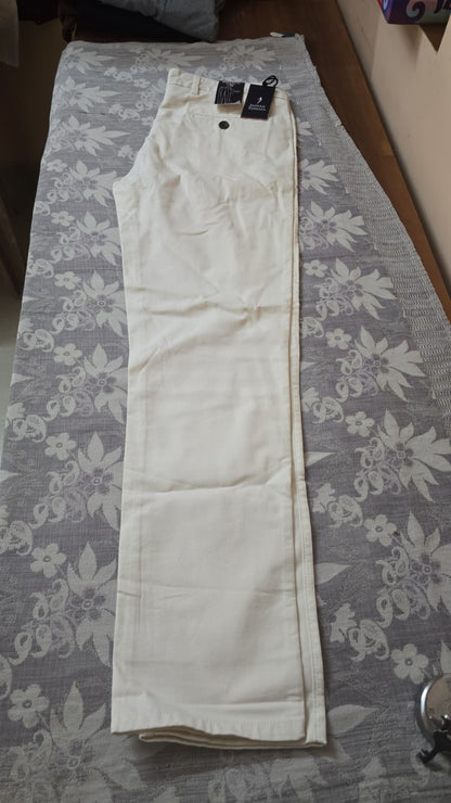 Men's Slim-Fit White Chino Trousers