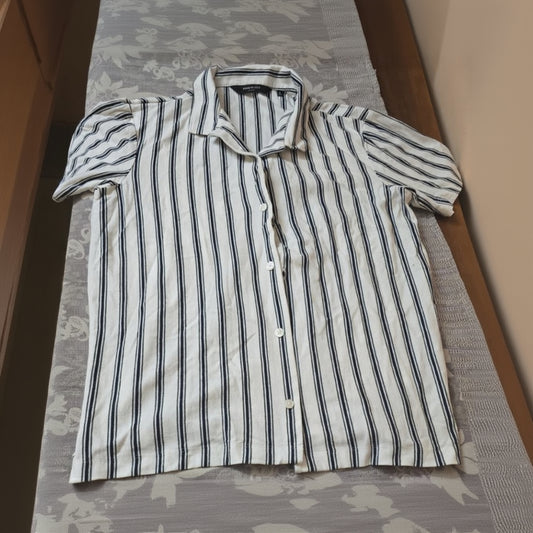Striped Button-Up Shirt Men Casual